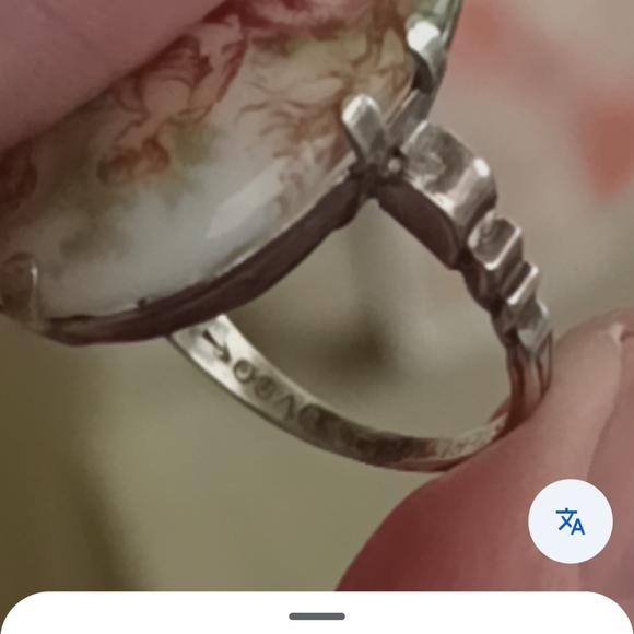 Sterling Silver Vintage Cameo Courting Couple Ring Size 6 - Picture 9 of 10